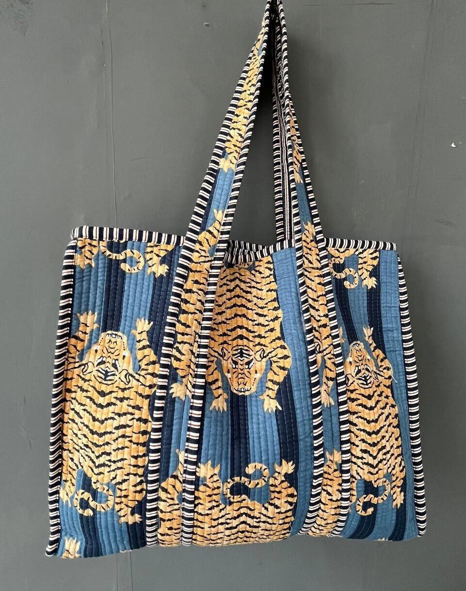 Handmade Cotton Tote Bag Women Market Shopping Bag