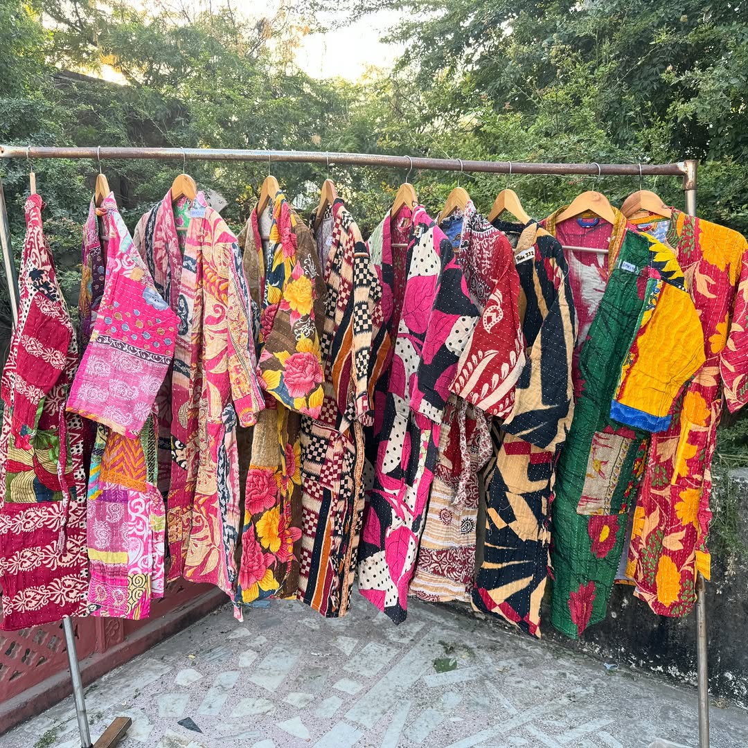 Vintage Patchwork Kantha Kimono Robe