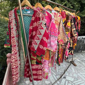 Vintage Patchwork Kantha Kimono Robe