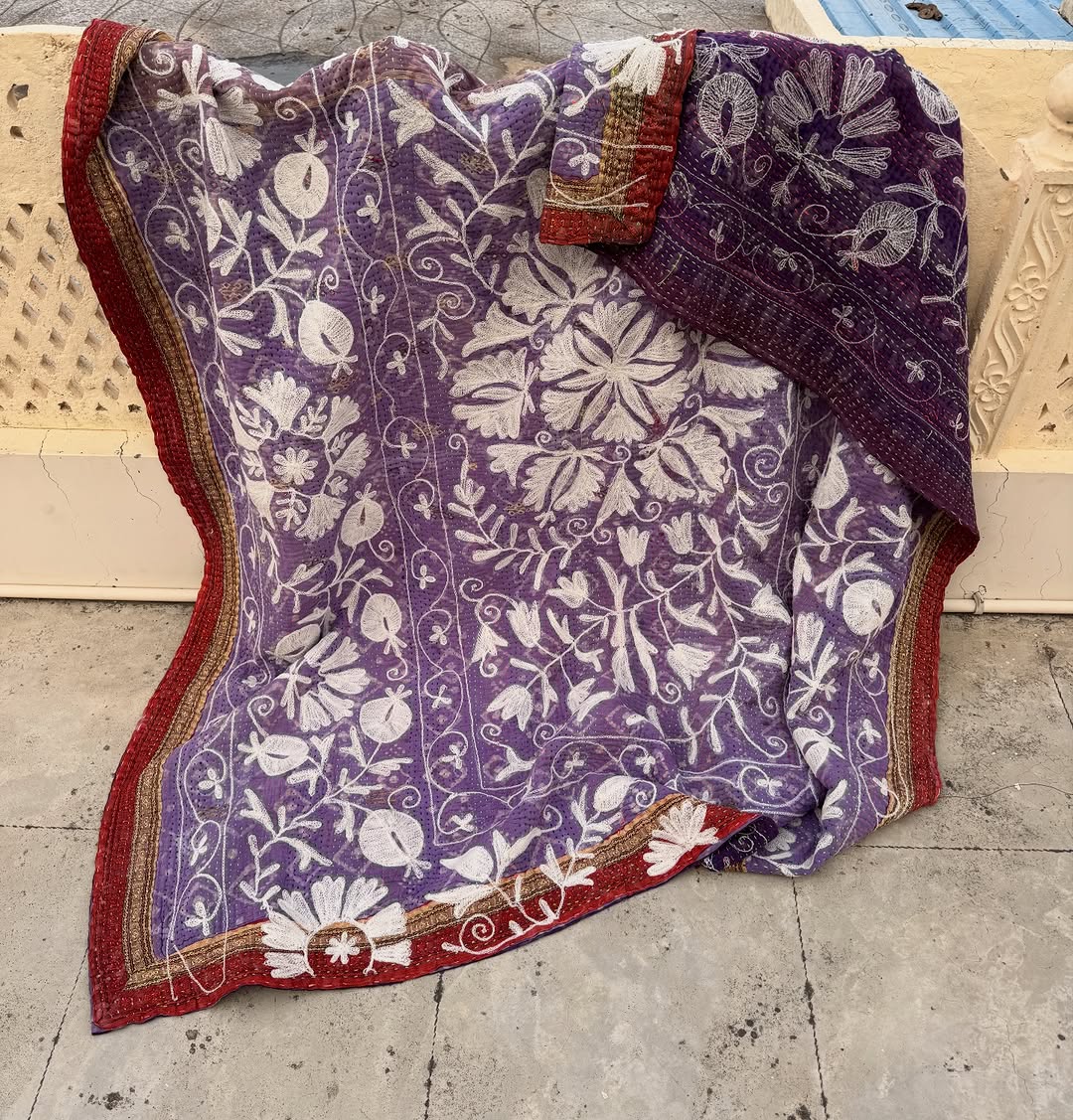 Hand-Dyed Suzani Kantha Quilt