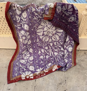 Hand-Dyed Suzani Kantha Quilt