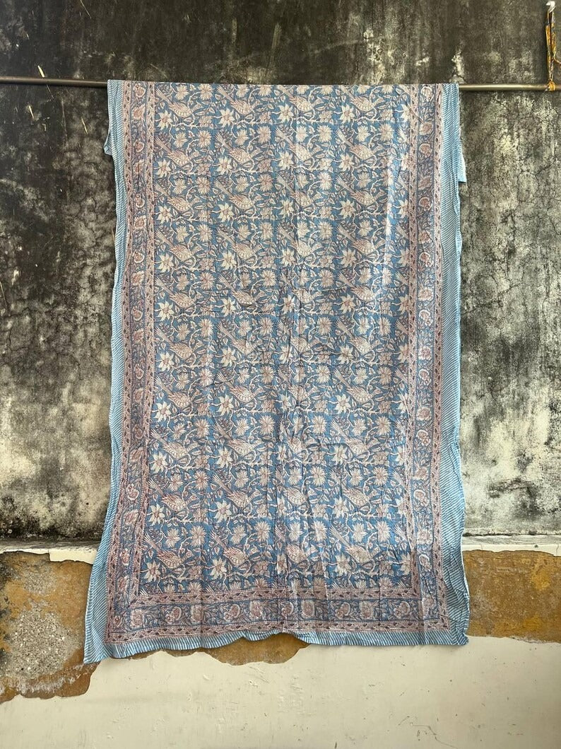 Set of 5 Cotton Block Printed Sarongs | Handmade Indian Beach Wrap, Summer Cover Up