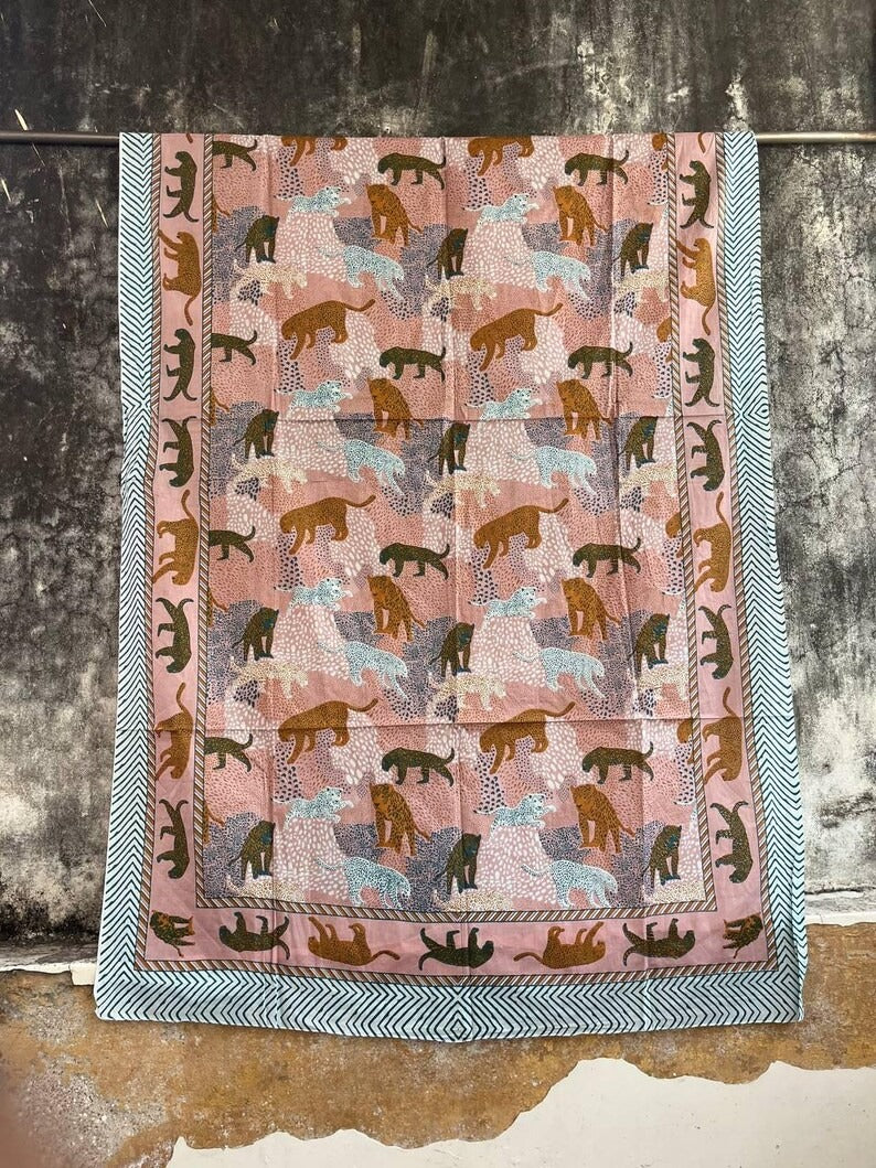 Set of 5 Cotton Block Printed Sarongs | Handmade Indian Beach Wrap, Summer Cover Up