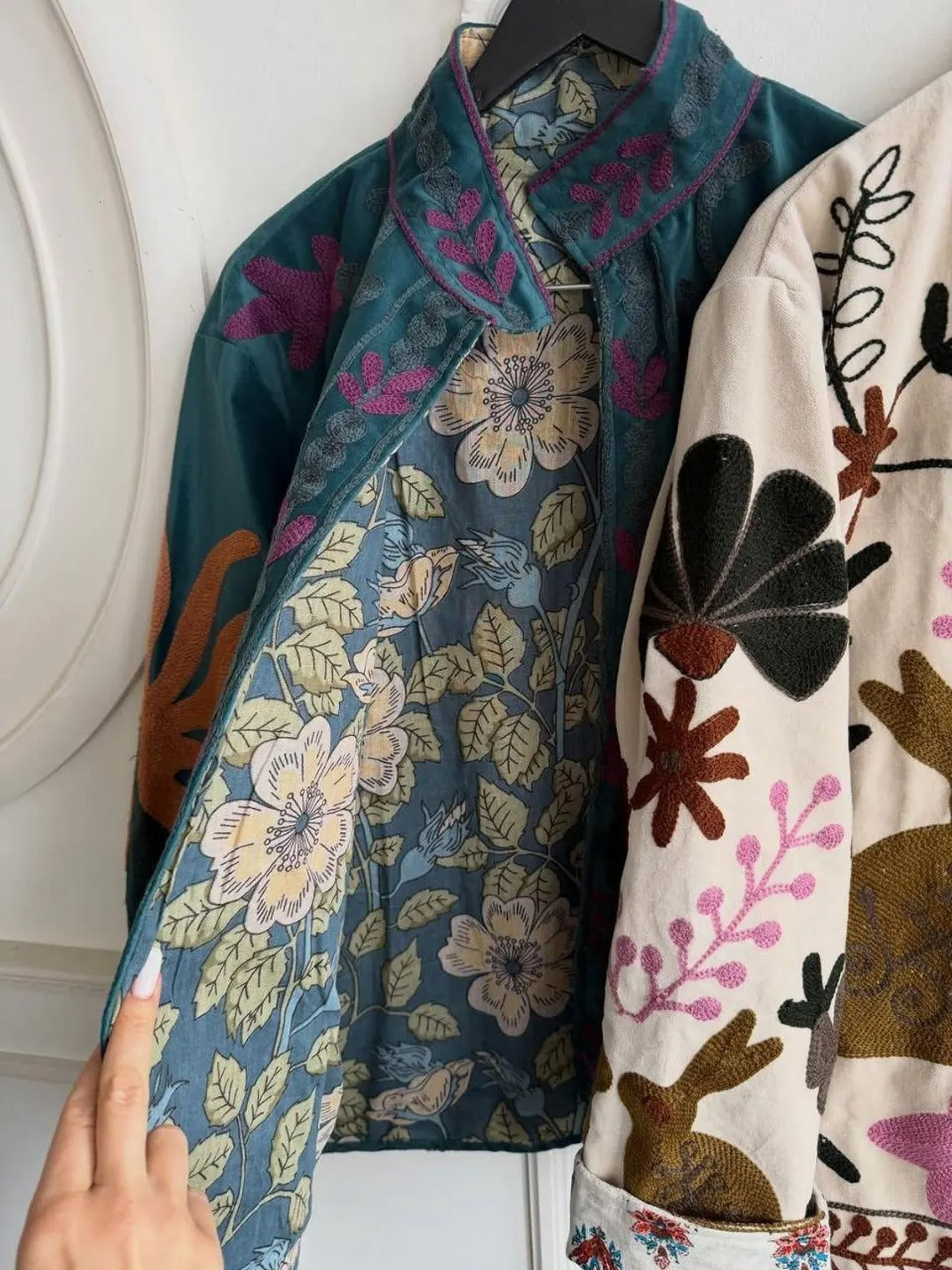 5 Pieces Assorted Velvet Suzani Embroidered Jacket