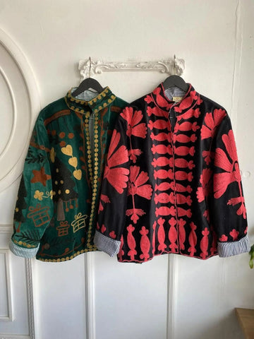 5 Pieces Assorted Velvet Suzani Embroidered Jacket