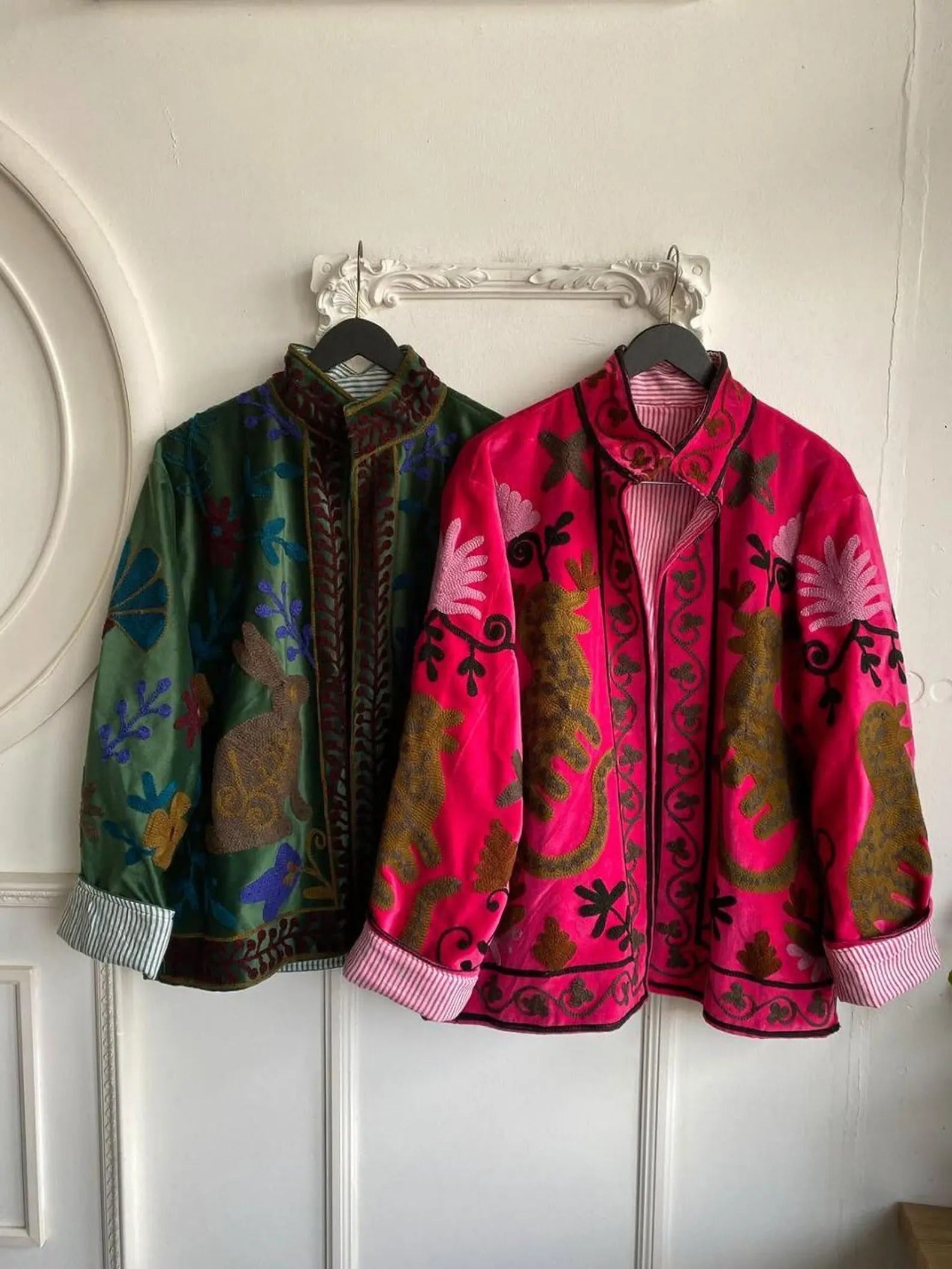 5 Pieces Assorted Velvet Suzani Embroidered Jacket