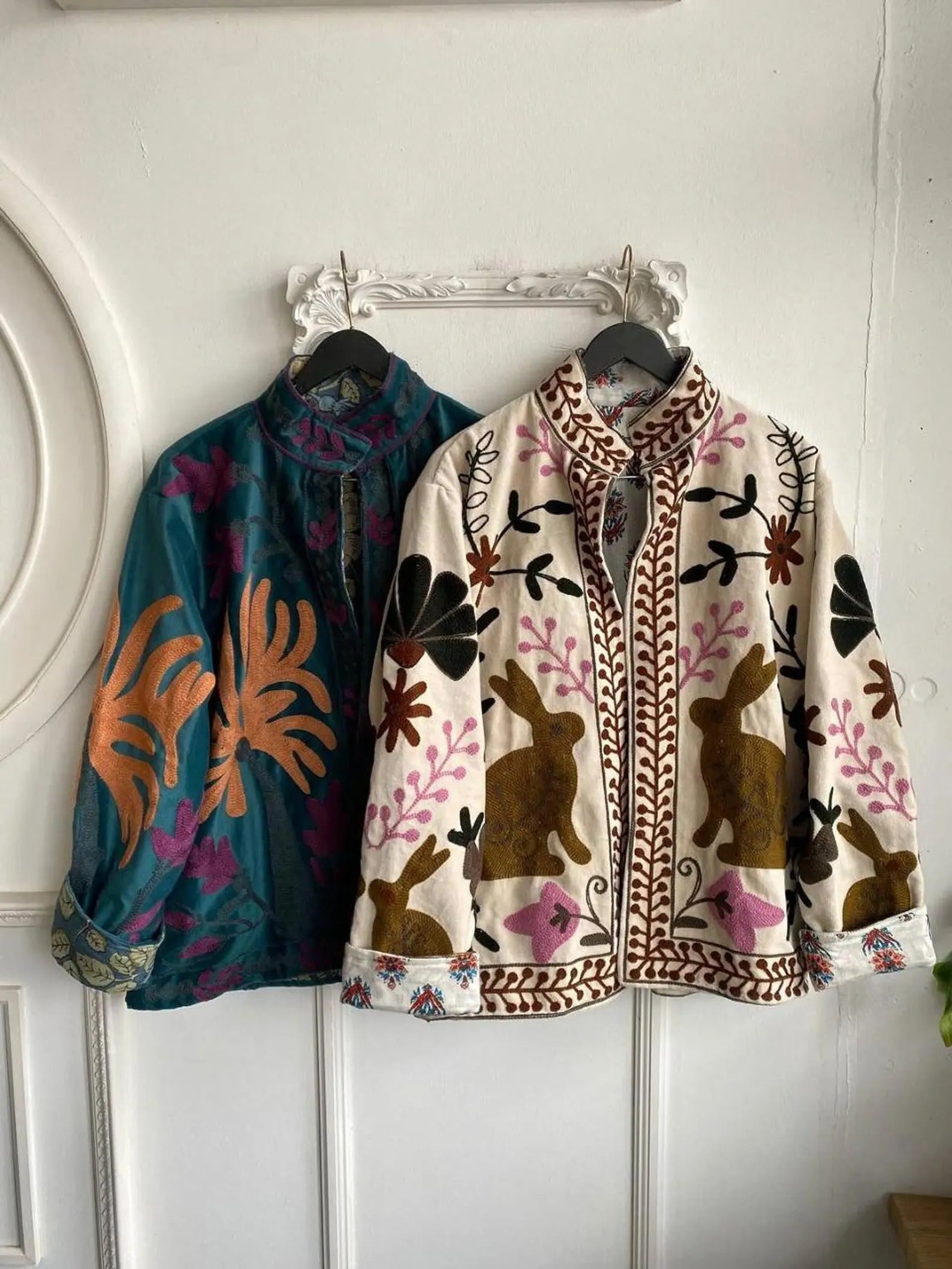 5 Pieces Assorted Velvet Suzani Embroidered Jacket